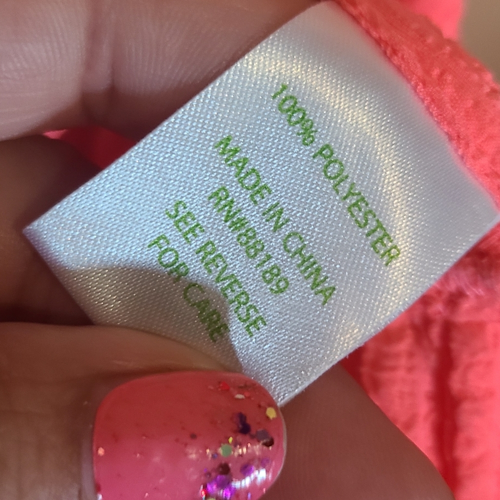 Lilly Pulitzer Coral Pink Textured Peplum Tank Top - Picture 4 of 7